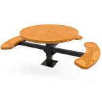 round pedestal tables 3 punched steel surface