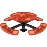 round pedestal tables expanded metal surface