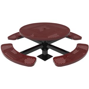 round pedestal tables punched steel surface