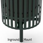 trash receptacle inground mount