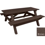 deluxe picnic table brown