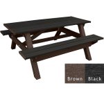 deluxe picnic table brown black