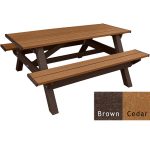 deluxe picnic table brown cedar