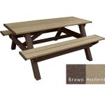 deluxe picnic table brown weathered