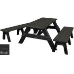 deluxe picnic table detached seating black