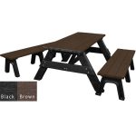deluxe picnic table detached seating black brown