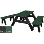 deluxe picnic table detached seating black green