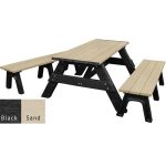 deluxe picnic table detached seating black sand