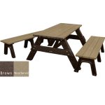 deluxe picnic table detached seating brown weathered