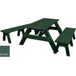 deluxe picnic table detached seating green