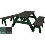 deluxe picnic table detached seating green black