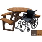 economizer hexagon handicap table brown cedar
