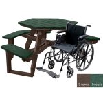 economizer hexagon handicap table brown green