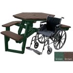 economizer hexagon handicap table green brown