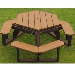 economizer hexagon table brown cedar