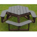 economizer hexagon table brown charcoal