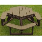 economizer hexagon table brown weathered