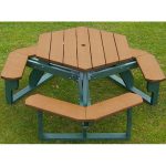 economizer hexagon table green cedar