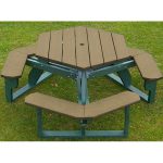 economizer hexagon table green weathered