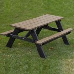 economizer picnic table youth black weathered