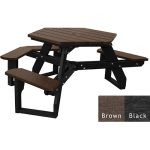 open hexagon handicap table black brown