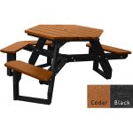 open hexagon handicap table black cedar