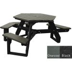 open hexagon handicap table black charcoal
