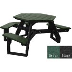 open hexagon handicap table black green
