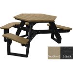 open hexagon handicap table black weathered