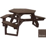 open hexagon handicap table brown