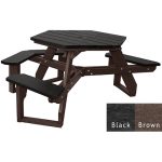 open hexagon handicap table brown black