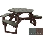 open hexagon handicap table brown charcoal