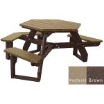 open hexagon handicap table brown weathered