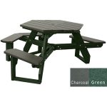 open hexagon handicap table green charcoal