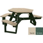 open hexagon handicap table green sand