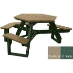 open hexagon handicap table green weathered
