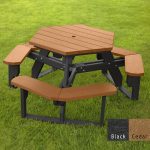 open hexagon table black cedar