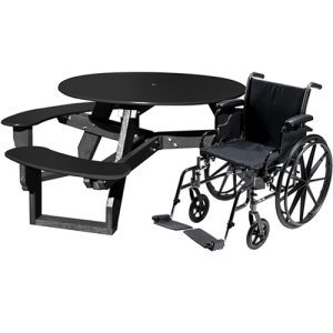 open round handicap table black