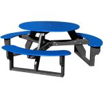 open round table black blue