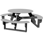 open round table black gray