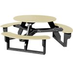 open round table black tan