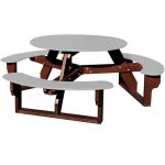 open round table brown gray