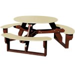 open round table brown tan