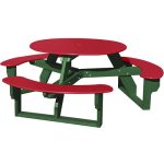 open round table green red