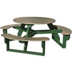 open round table green sage