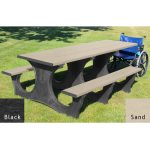 polly tuff easy access handicap table black sand