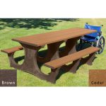 polly tuff easy access handicap table brown cedar