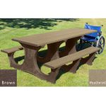 polly tuff easy access handicap table brown weathered