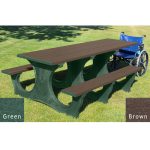 polly tuff easy access handicap table green brown