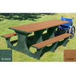 polly tuff easy access handicap table green cedar